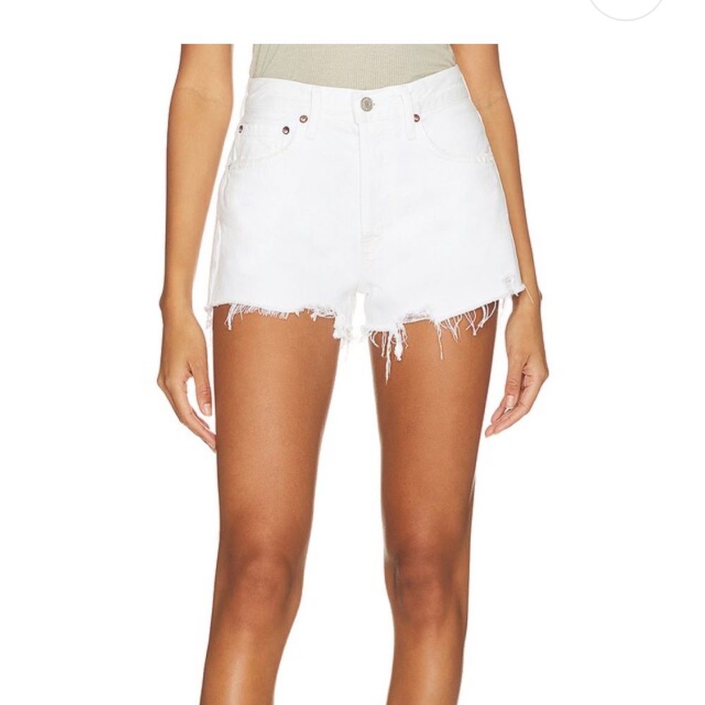 NWOT Agolde Parker Vintage Cut Off Denim Shorts in White Revolve